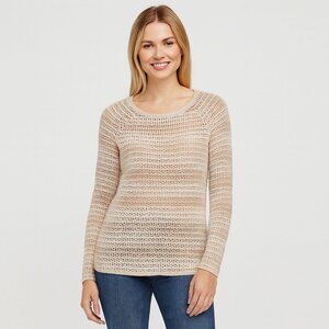 Joe Fresh Open-Knit Sweater | Neutral Beige Cream | Lightweight & Chic